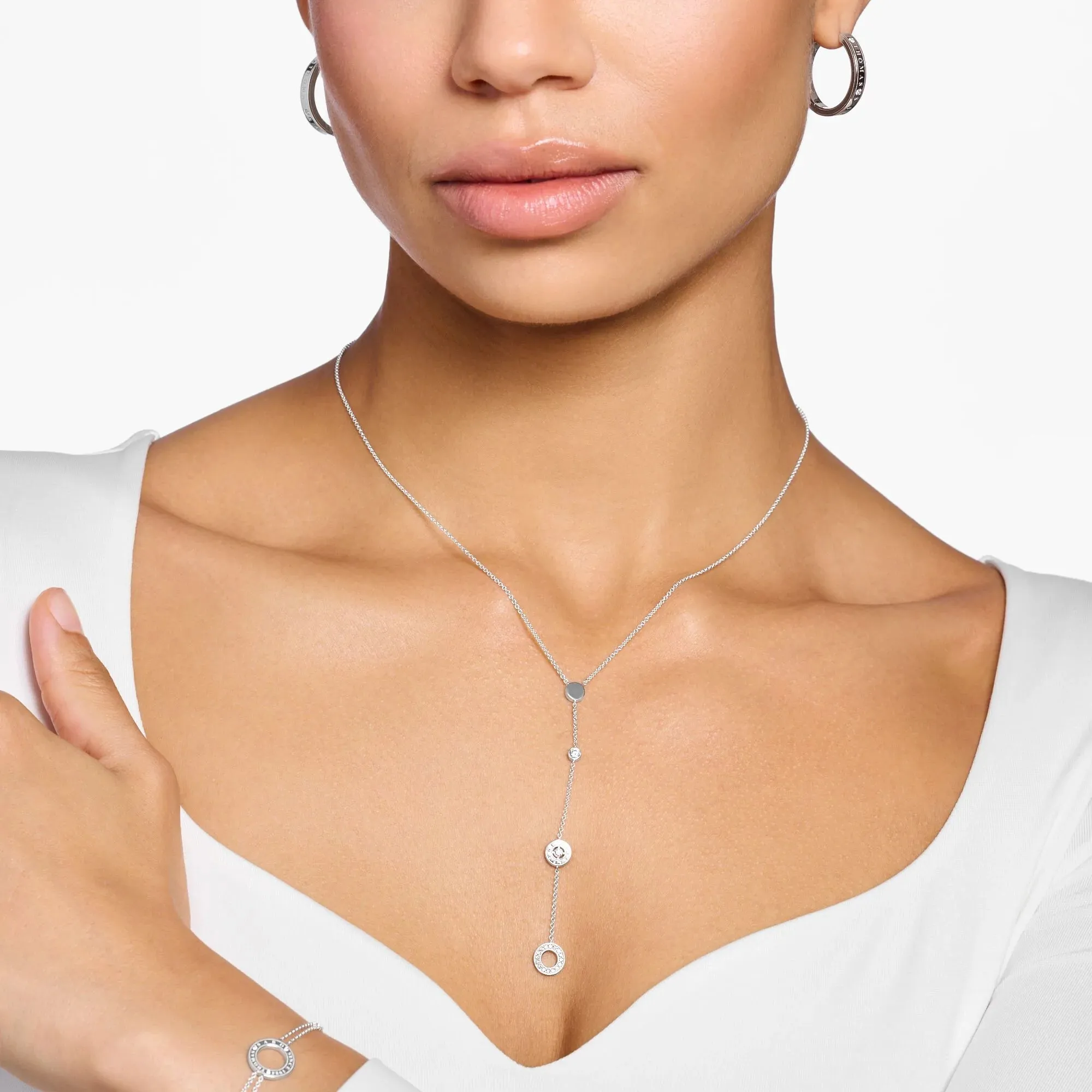 Thomas Sabo Damen Halsketten Funkelnde Kreise Silberkette