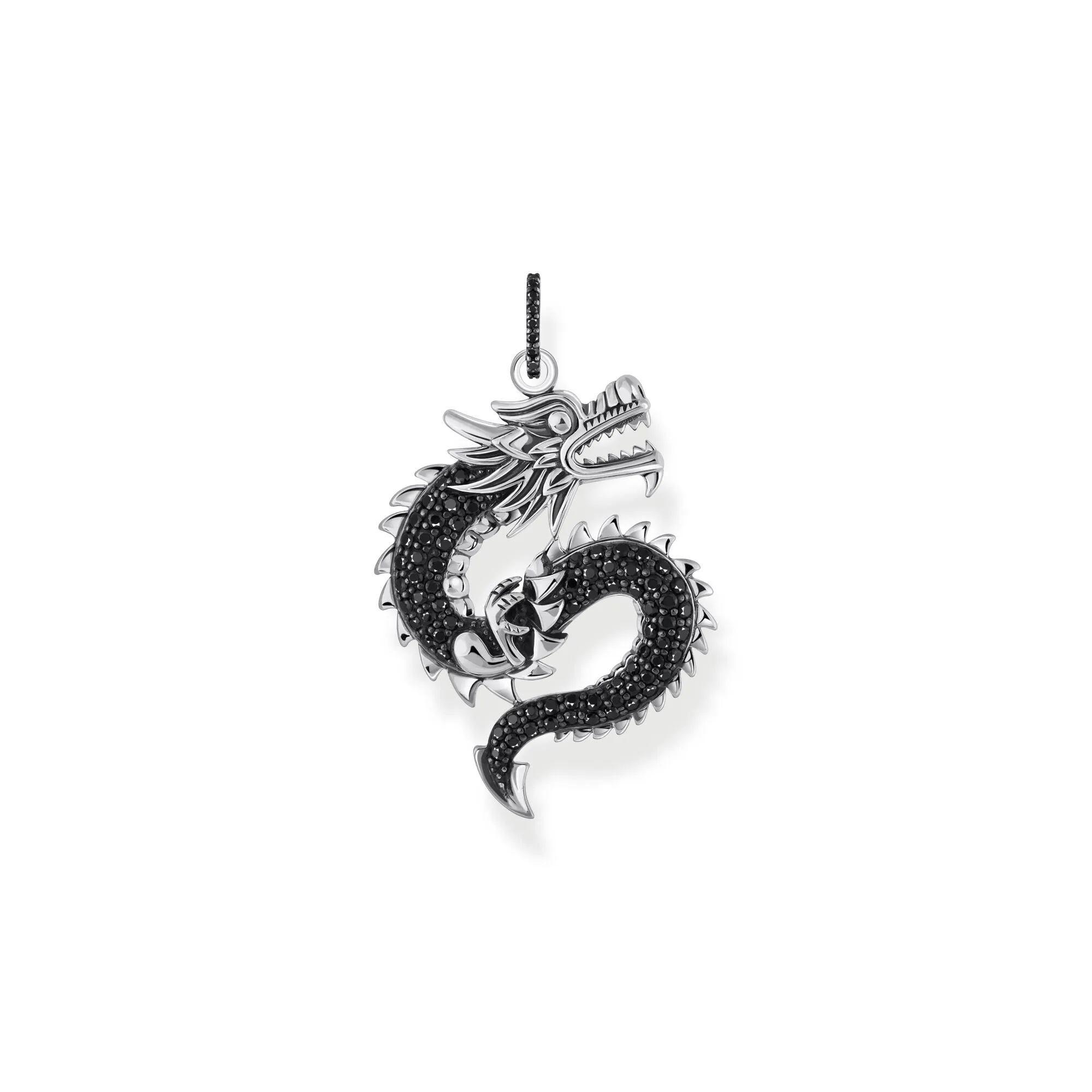 Thomas Sabo Damen Anhänger Schmuck Drachenanhänger mit schwarzen Zirkonia