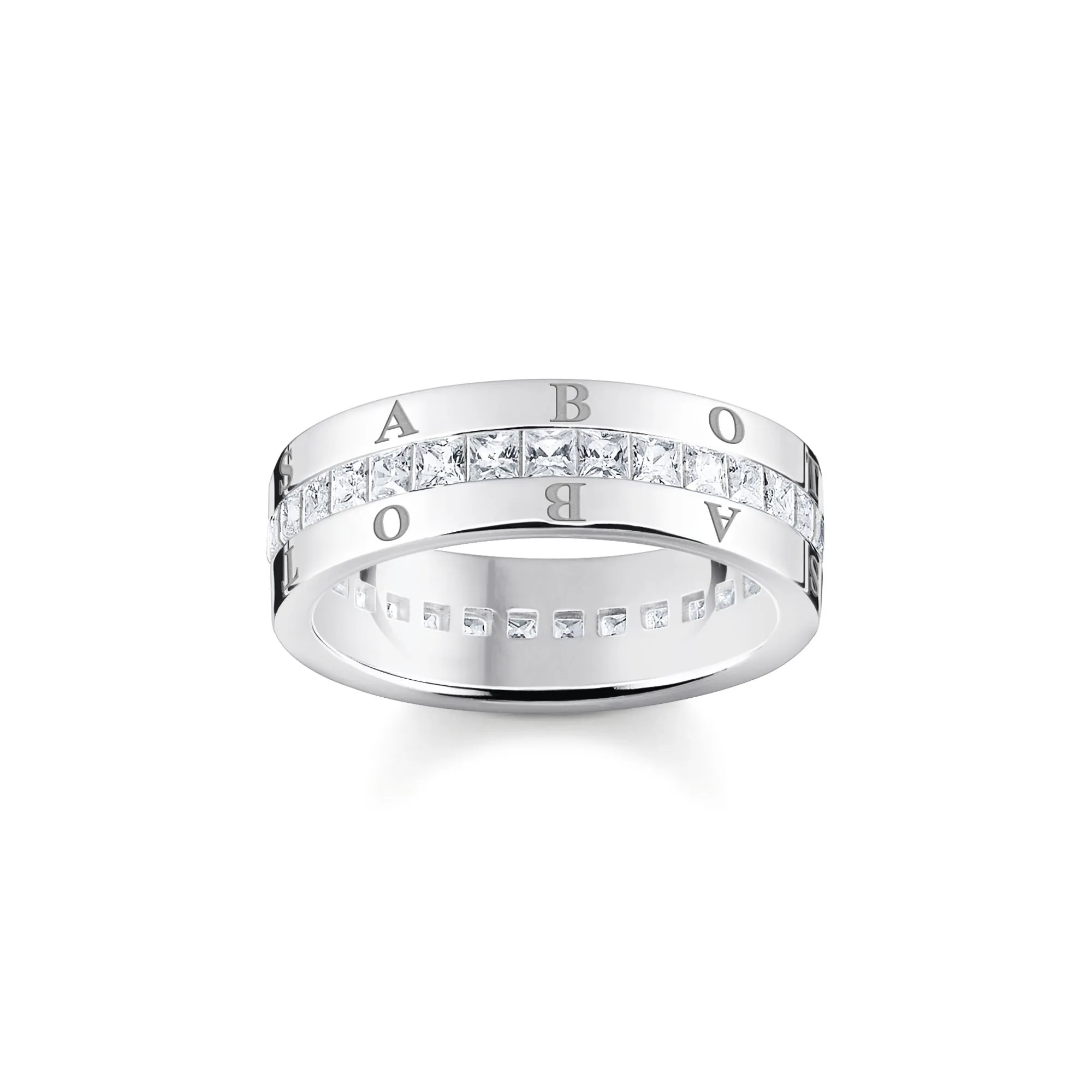 Thomas Sabo Damenringe Bandring mit weißen Steinen Pavé Silber