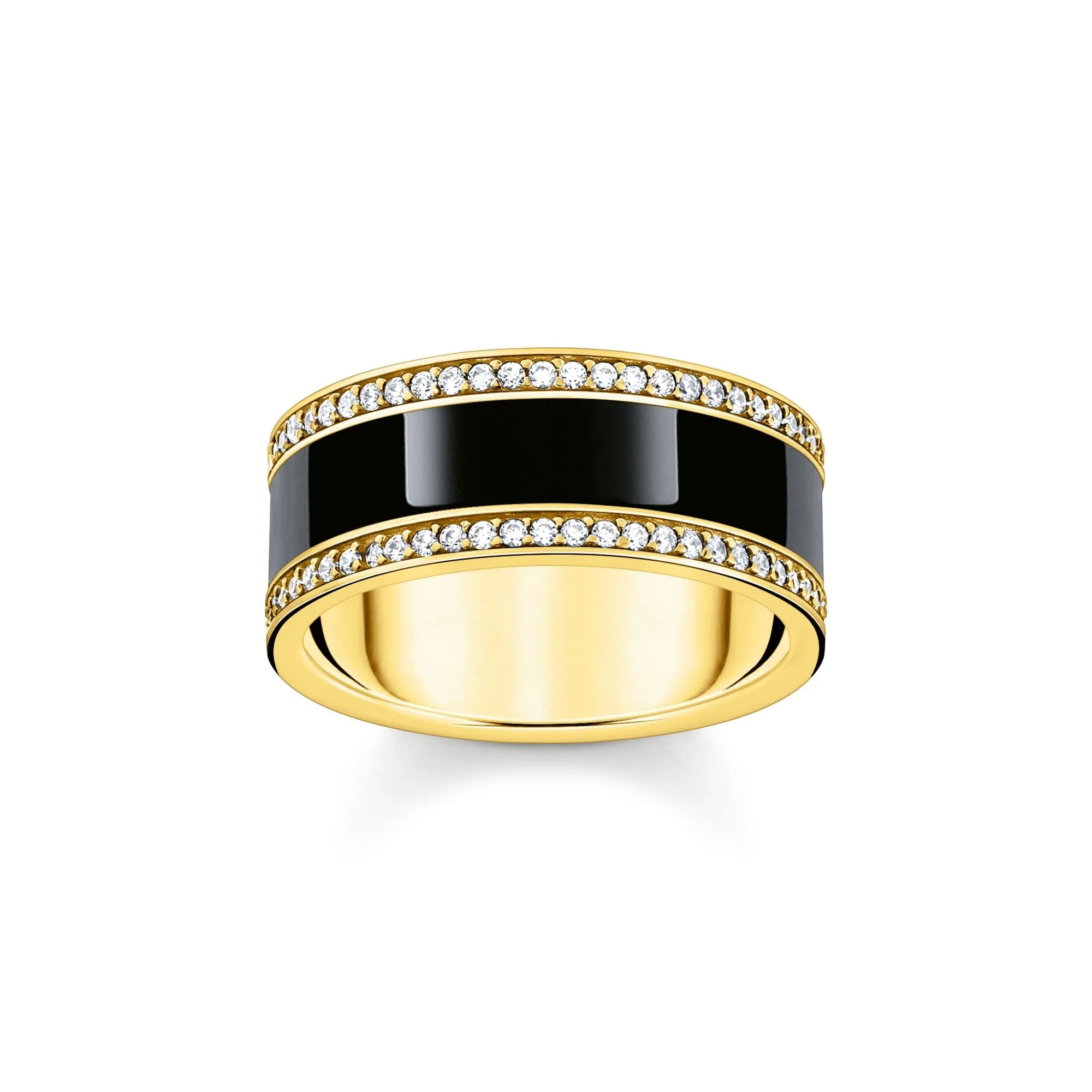 Thomas Sabo Damenringe Bandring mit schwarzem Kaltemail und Zirkonia