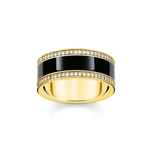Thomas Sabo Damenringe Bandring mit schwarzem Kaltemail und Zirkonia