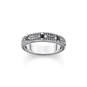 Thomas Sabo Damenringe Bandring mit schwarzem Zirkonia