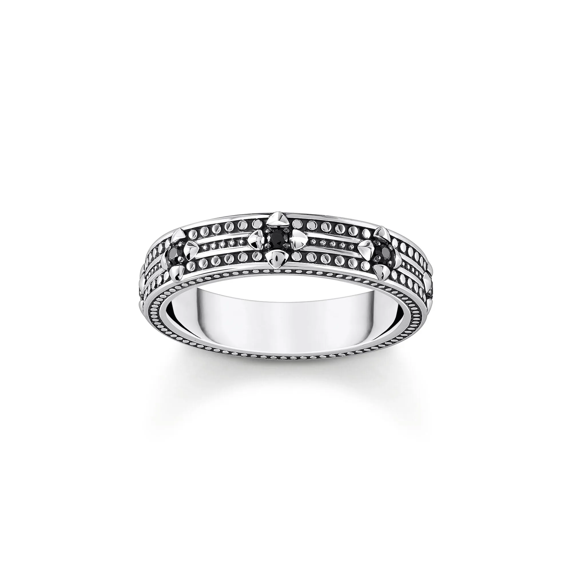 Thomas Sabo Damenringe Bandring mit schwarzem Zirkonia