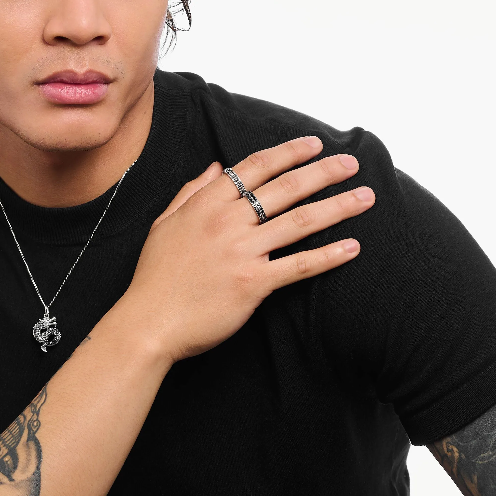 Thomas Sabo Damenringe Bandring mit schwarzem Zirkonia