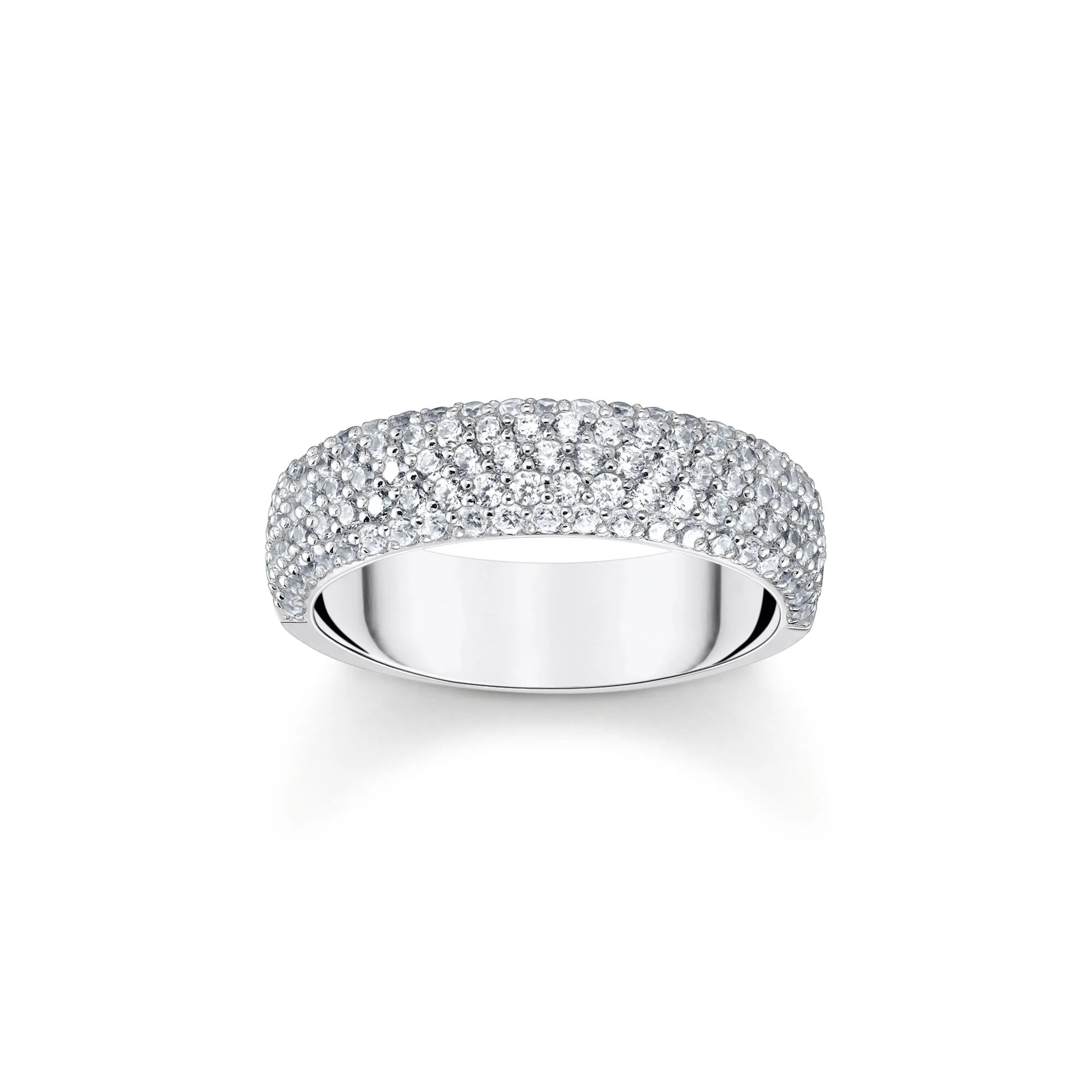 Thomas Sabo Damenringe Breiter Bandring mit weißen Zirkonia mittel