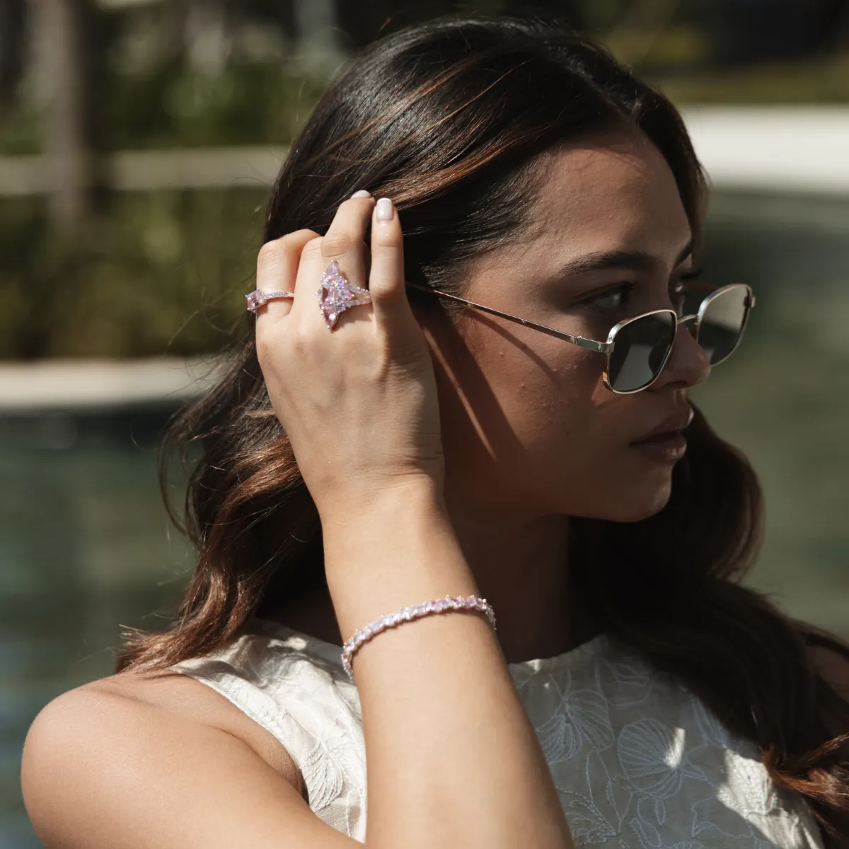 Thomas Sabo Damenringe Cocktailring mit rosa Zirkonia-Steinen