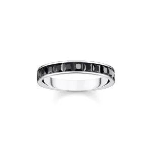 Thomas Sabo Damenring Heritage Bandring mit schwarzen Steinen