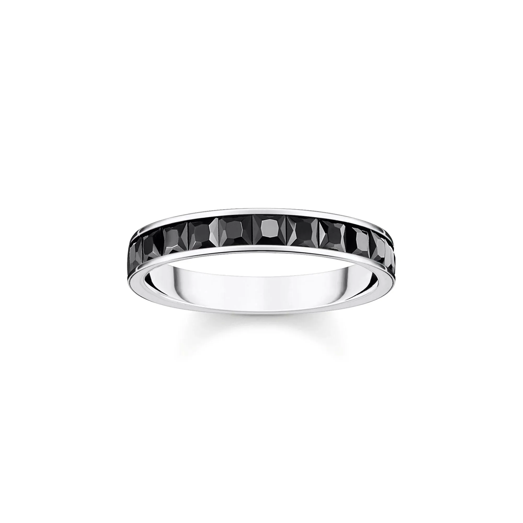 Thomas Sabo Damenring Heritage Bandring mit schwarzen Steinen