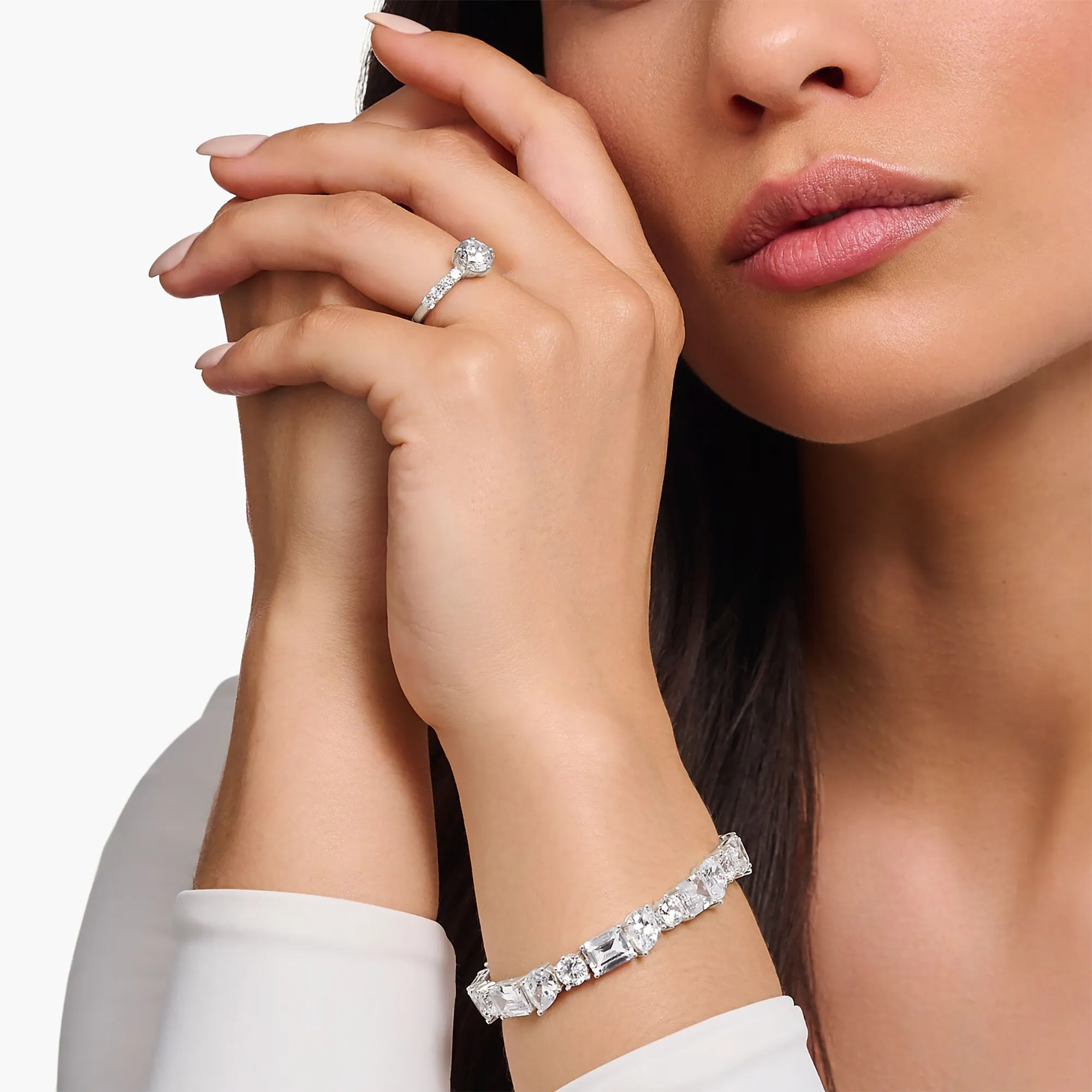 Thomas Sabo Damenringe Heritage Glam Solitärring mit weißen Zirkonia-Steinen