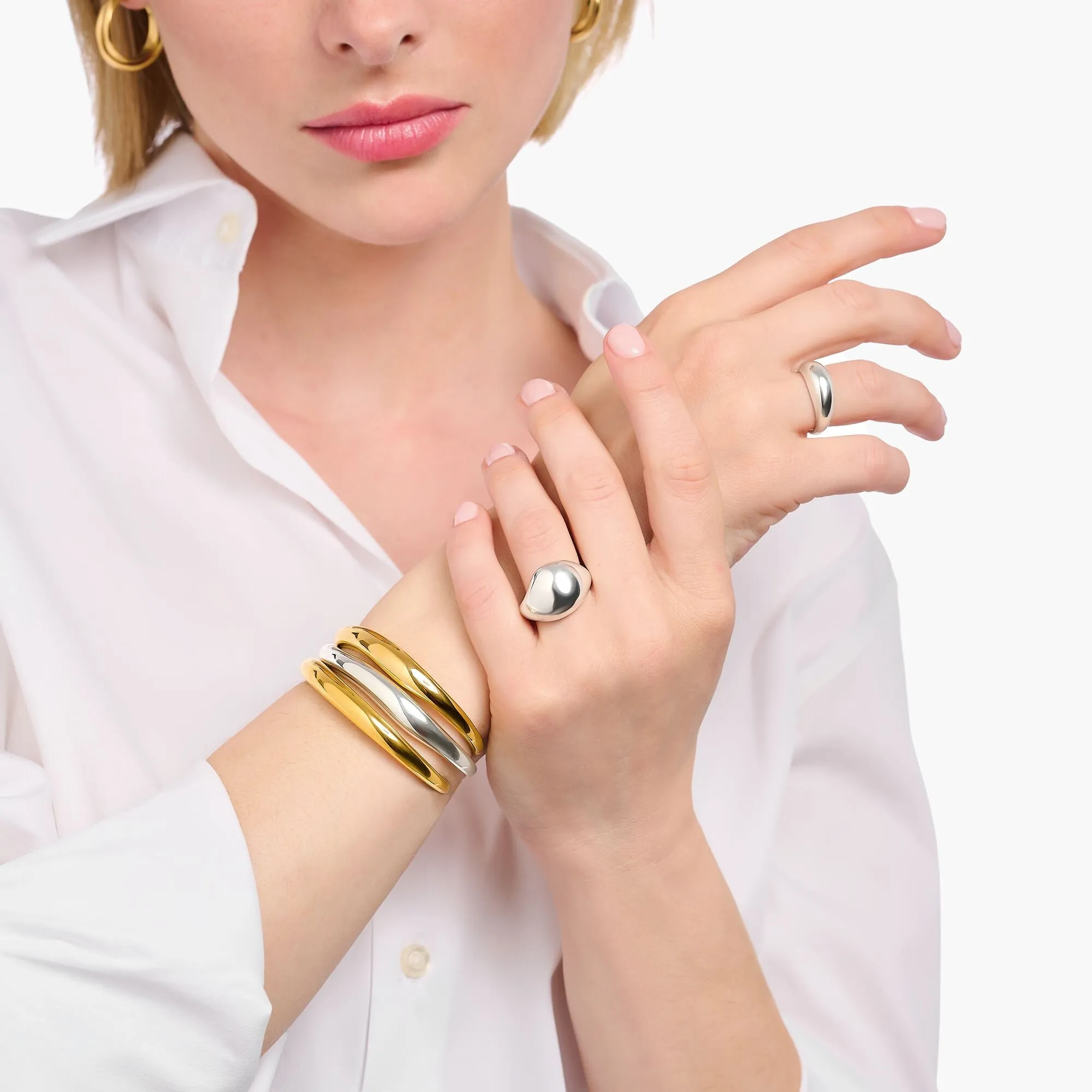 Thomas Sabo Damenringe Ring in organischer Tropfenform aus Silber