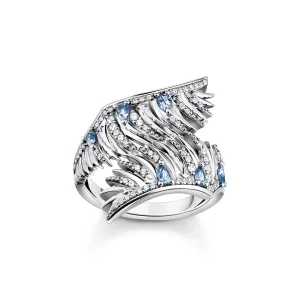 Thomas Sabo Damenringe Ring Phönixflügel mit blauen Steinen Silber