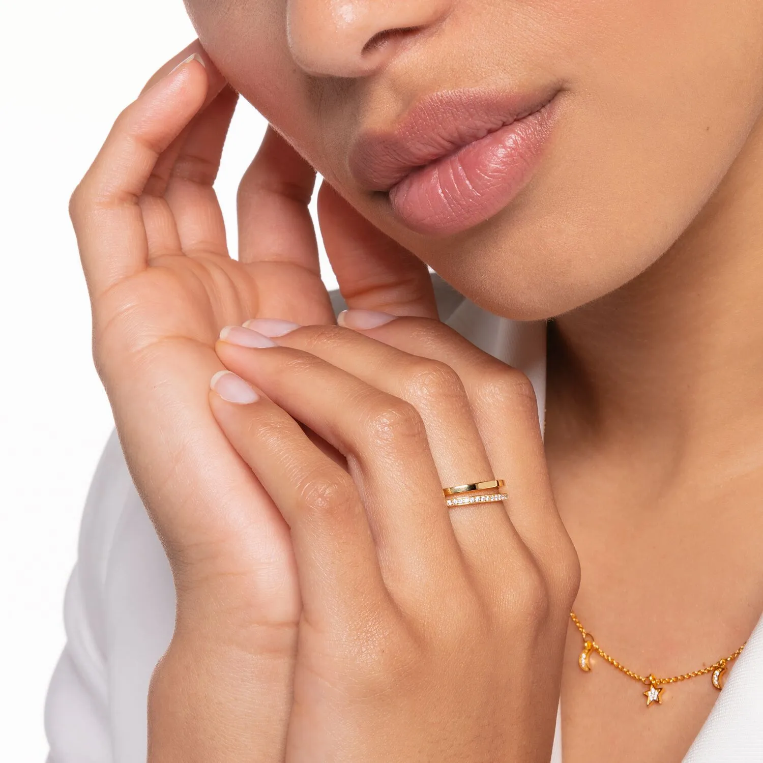 Thomas Sabo Damenringe Ring mit weißen Steinen