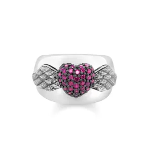 Thomas Sabo Damenringe Ring Geflügeltes Herz Granat