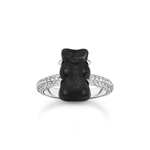 Thomas Sabo Damenringe Ring mit schwarzem Goldbär und Zirkonia