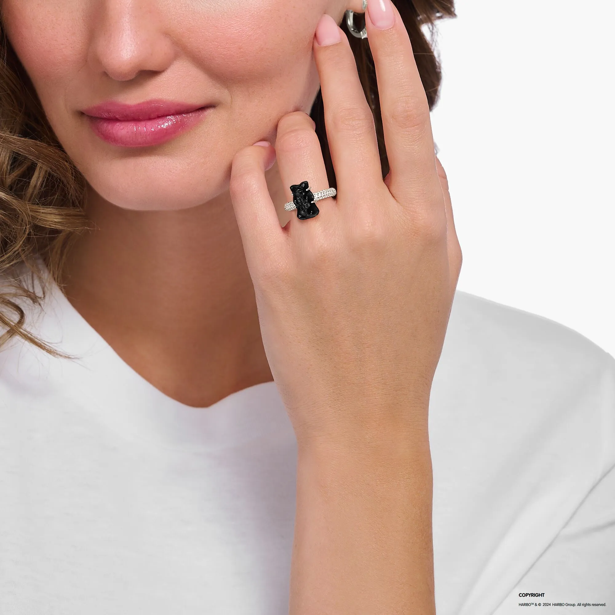 Thomas Sabo Damenringe Ring mit schwarzem Goldbär und Zirkonia