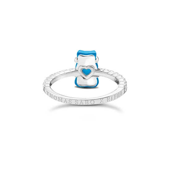 Thomas Sabo Damenringe Ring mit blauen Mini-Goldbären und Zirkonia