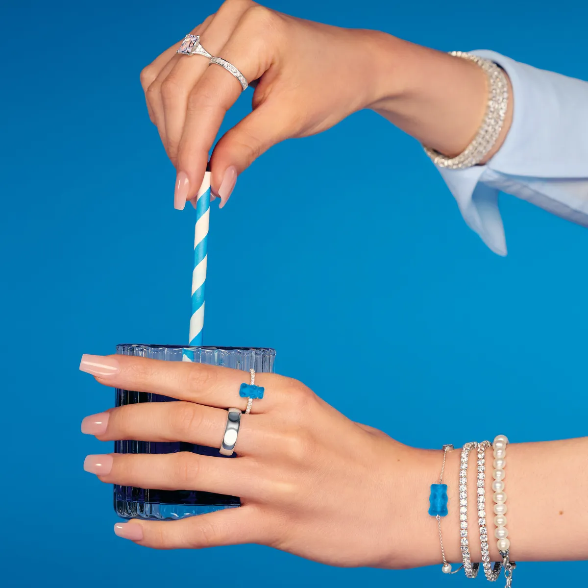 Thomas Sabo Damenringe Ring mit blauen Mini-Goldbären und Zirkonia