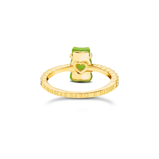Thomas Sabo Damenringe Ring mit grünen Mini-Goldbären und Zirkonia