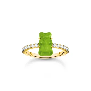 Thomas Sabo Damenringe Ring mit grünen Mini-Goldbären und Zirkonia