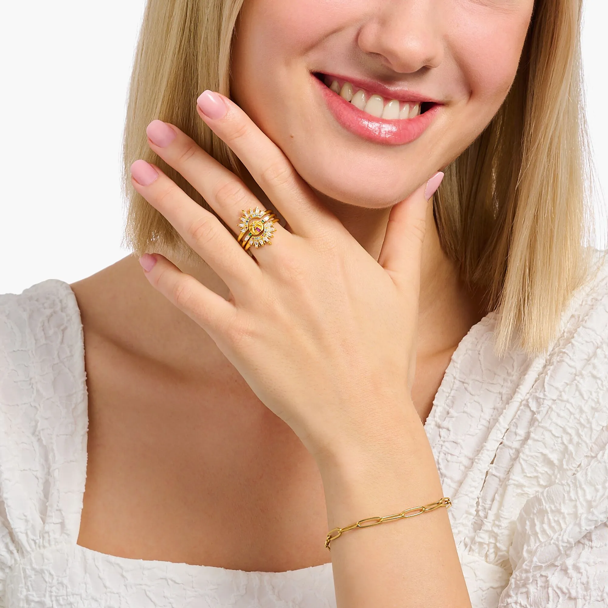 Thomas Sabo Damenringe Ring mit Palme und bunten Steinen