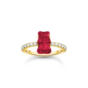 Thomas Sabo Damenringe Ring mit roten Mini-Goldbären und Zirkonia