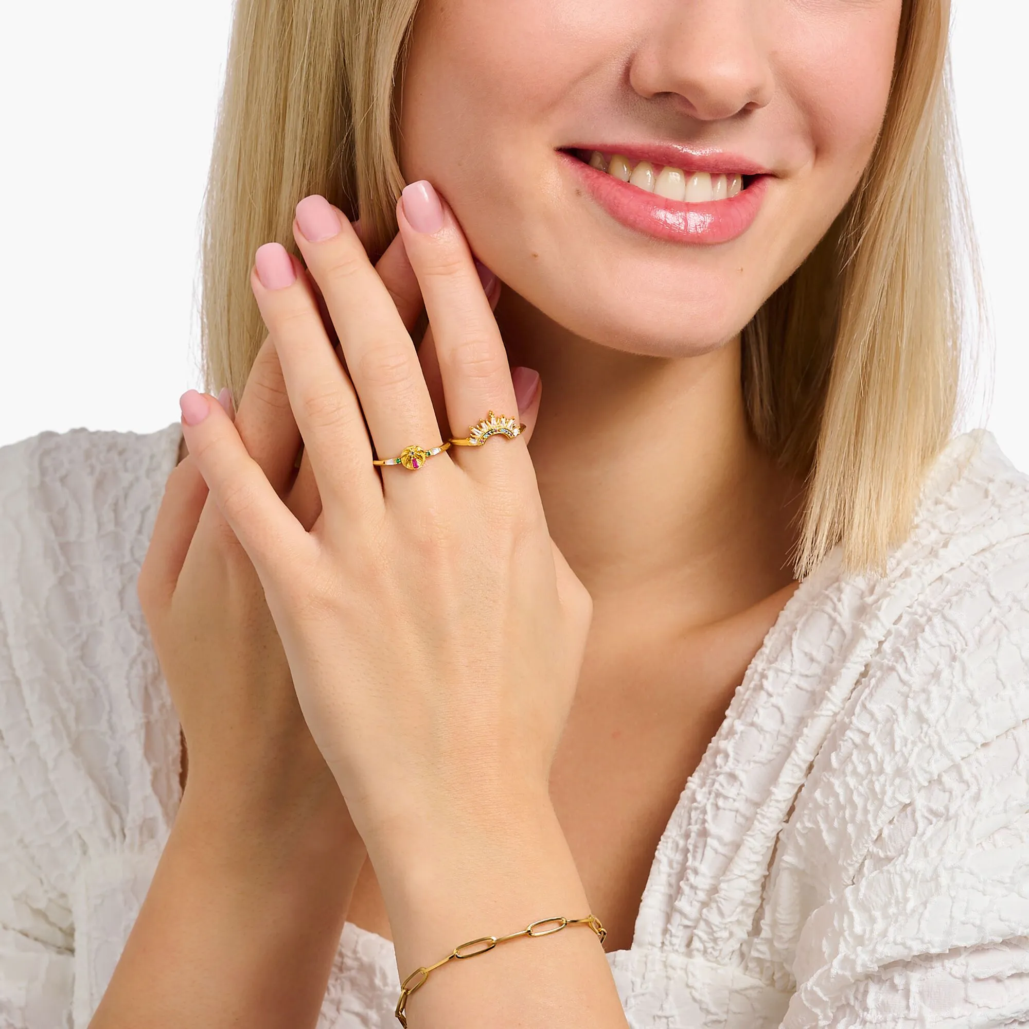 Thomas Sabo Damenringe Ring mit Sonnenstrahlen und farbigen Steinen