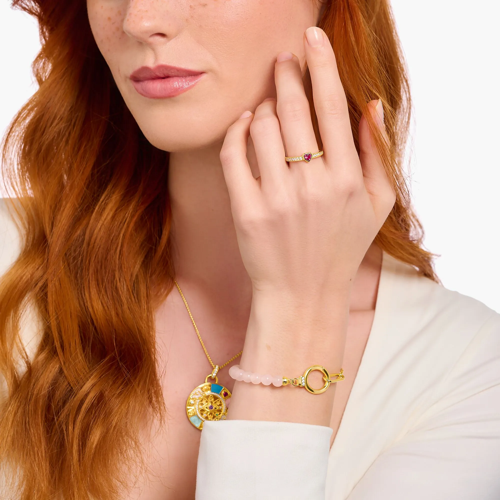 Thomas Sabo Damenringe Solitärring mit rotem herzförmigen Stein
