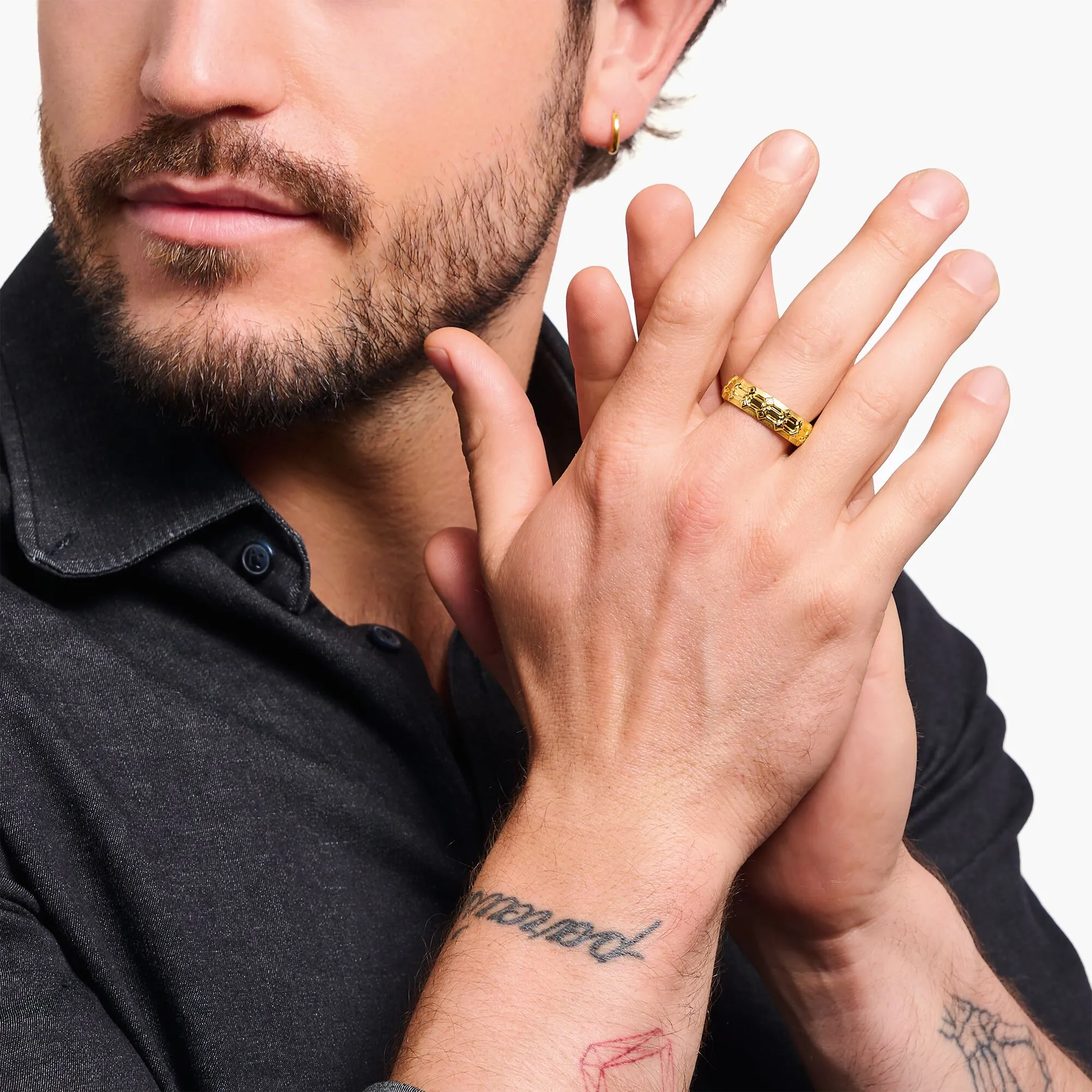 Thomas Sabo Damenringe Breiter Bandring mit Krokodil-Detail