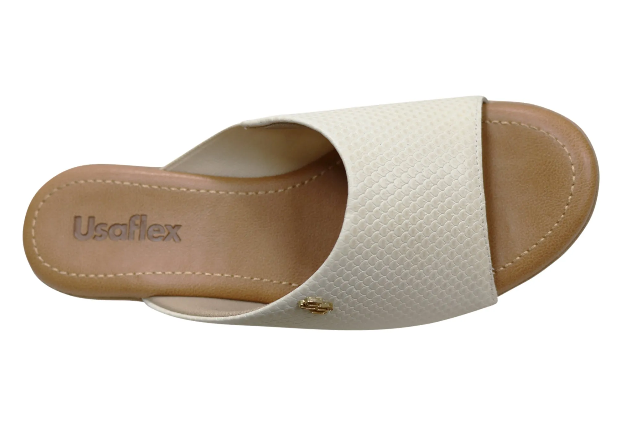 Usaflex Malvina Damen Komfort Leder Slides Sandalen Hergestellt in Brasilien Usaflex Schuhe