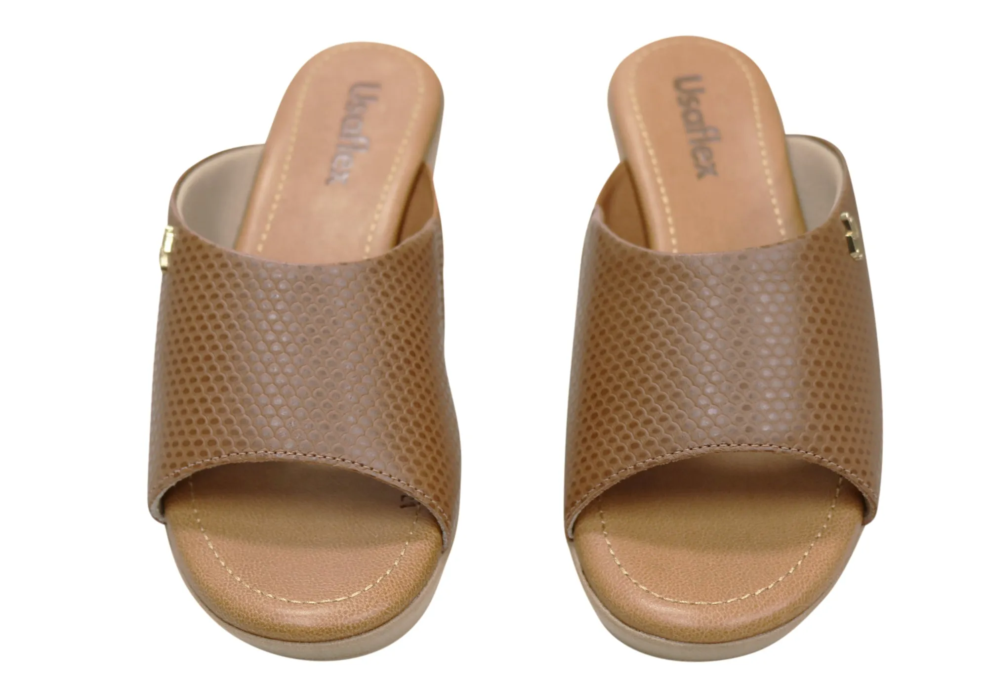 Usaflex Malvina Damen Komfort Leder Slides Sandalen Hergestellt in Brasilien Usaflex Schuhe