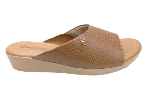 Usaflex Malvina Damen Komfort Leder Slides Sandalen Hergestellt in Brasilien Usaflex Schuhe