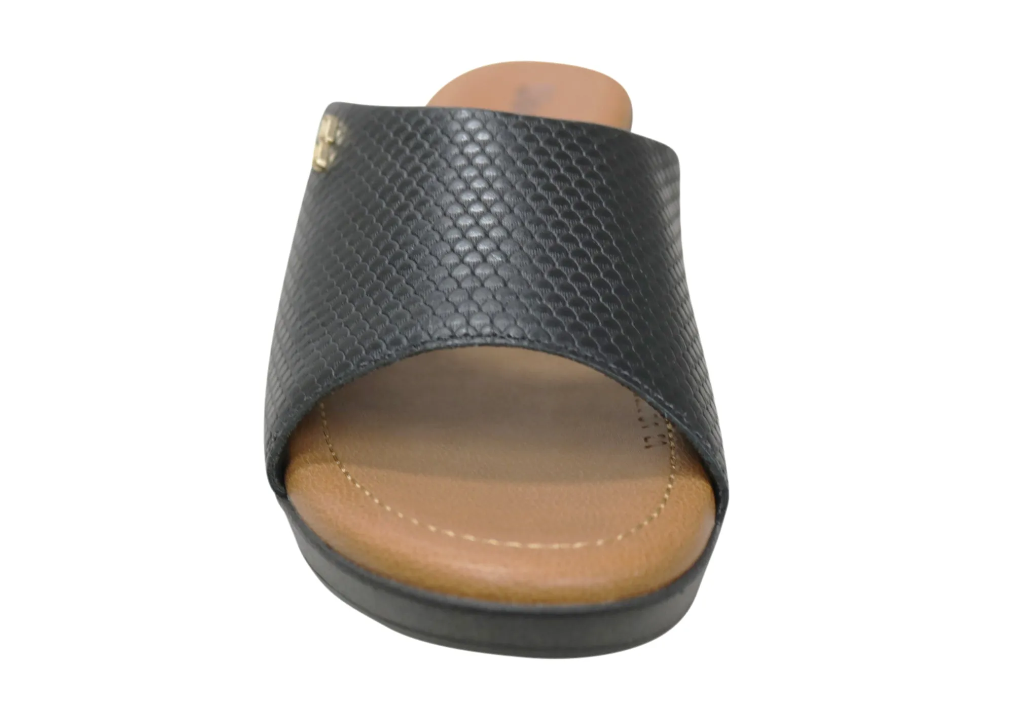 Usaflex Malvina Damen Komfort Leder Slides Sandalen Hergestellt in Brasilien Usaflex Schuhe