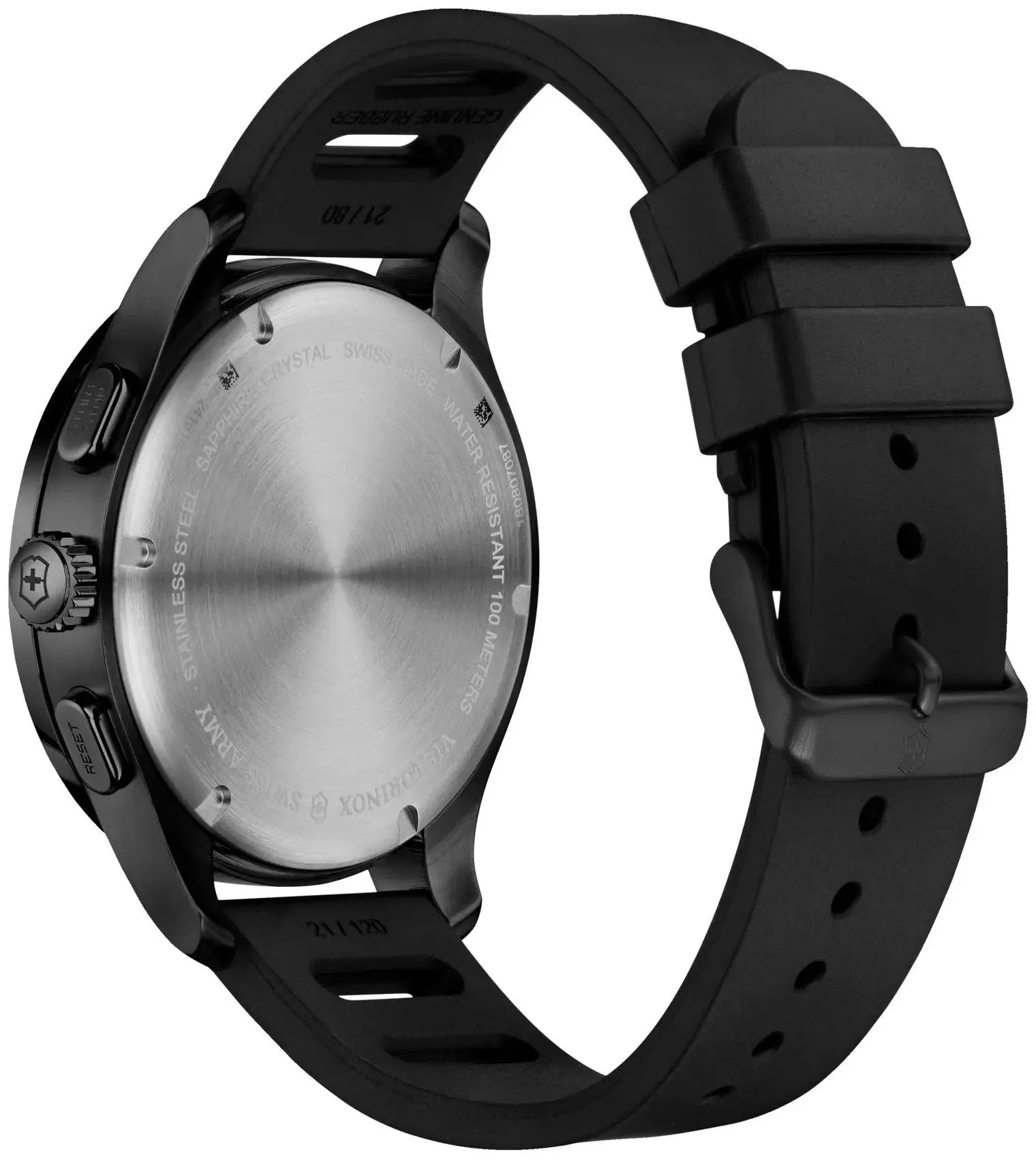 Victorinox Swiss Army Alliance Sport Chronograph Schwarz Edelstahl Schwarzes Gummiarmband Graues Zifferblatt Datum Herrenuhr 241818 Victorinox Swiss Army Uhren
