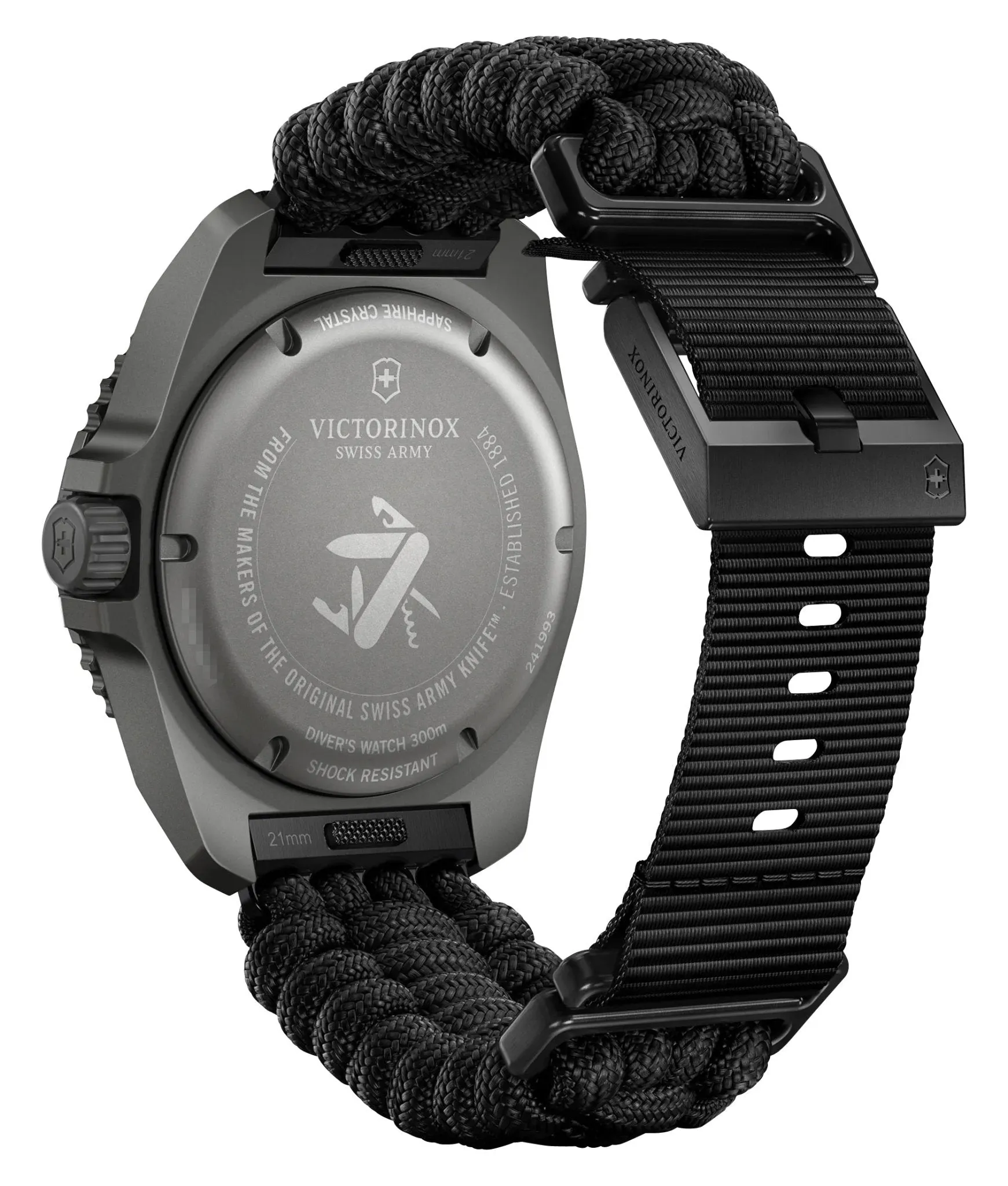 Victorinox Swiss Army Dive Pro Grau Titanium Schwarzes Zifferblatt Schwarzes Nylon Austauschbares Schwarzes Gummiarmband Datum Taucher Quarz Herrenuhr 241993.1 Victorinox Swiss Army Uhren