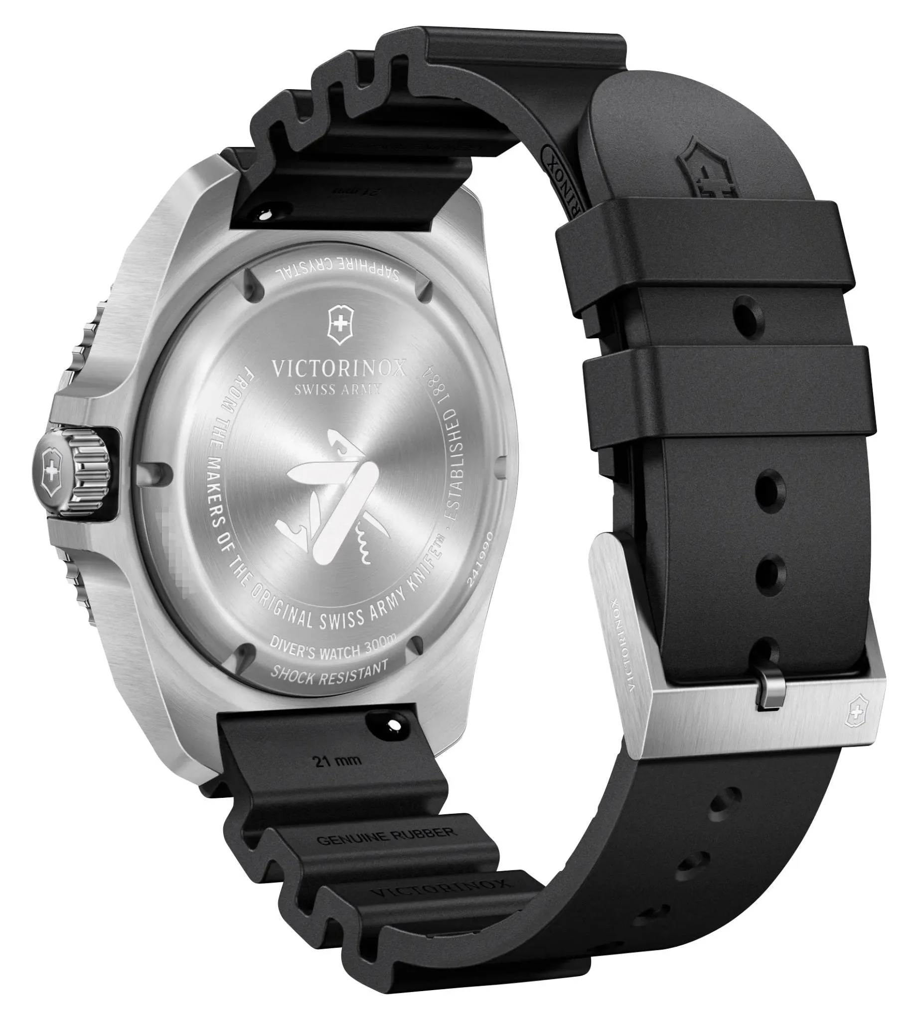Victorinox Swiss Army Dive Pro Edelstahl Schwarz Zifferblatt Schwarzes Gummiarmband Datum Taucher Quarz Herrenuhr 241990 Victorinox Swiss Army Uhren