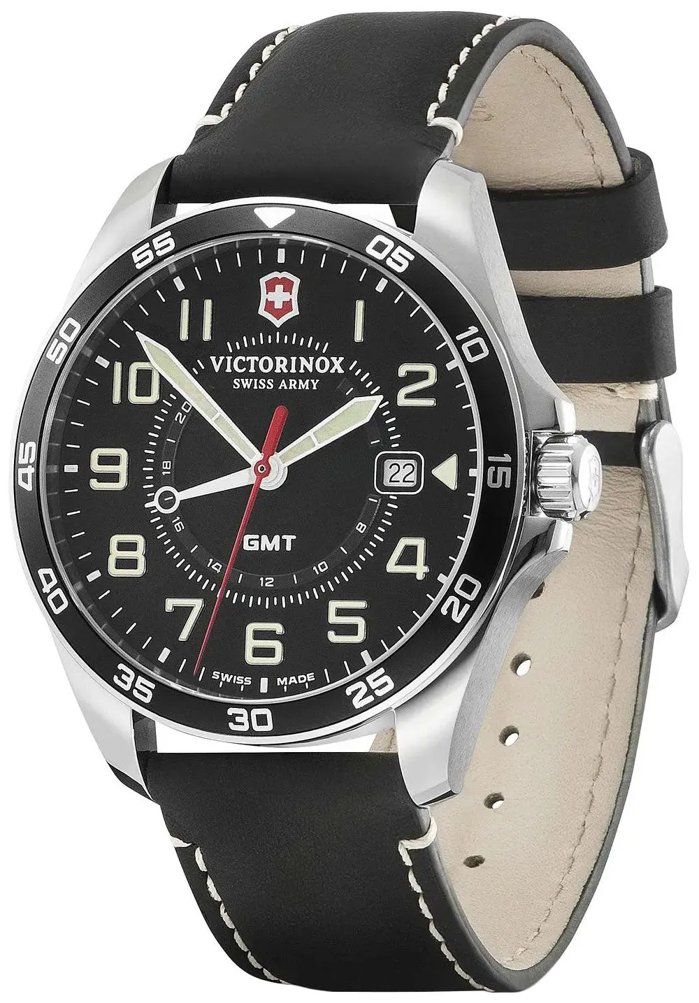 Victorinox Swiss Army FieldForce GMT Dual Time Zone Edelstahl Herren Armbanduhr Kalender 241895 Victorinox Swiss Army Uhren