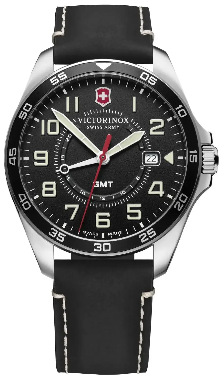 Victorinox Swiss Army FieldForce GMT Dual Time Zone Edelstahl Herren Armbanduhr Kalender 241895 Victorinox Swiss Army Uhren