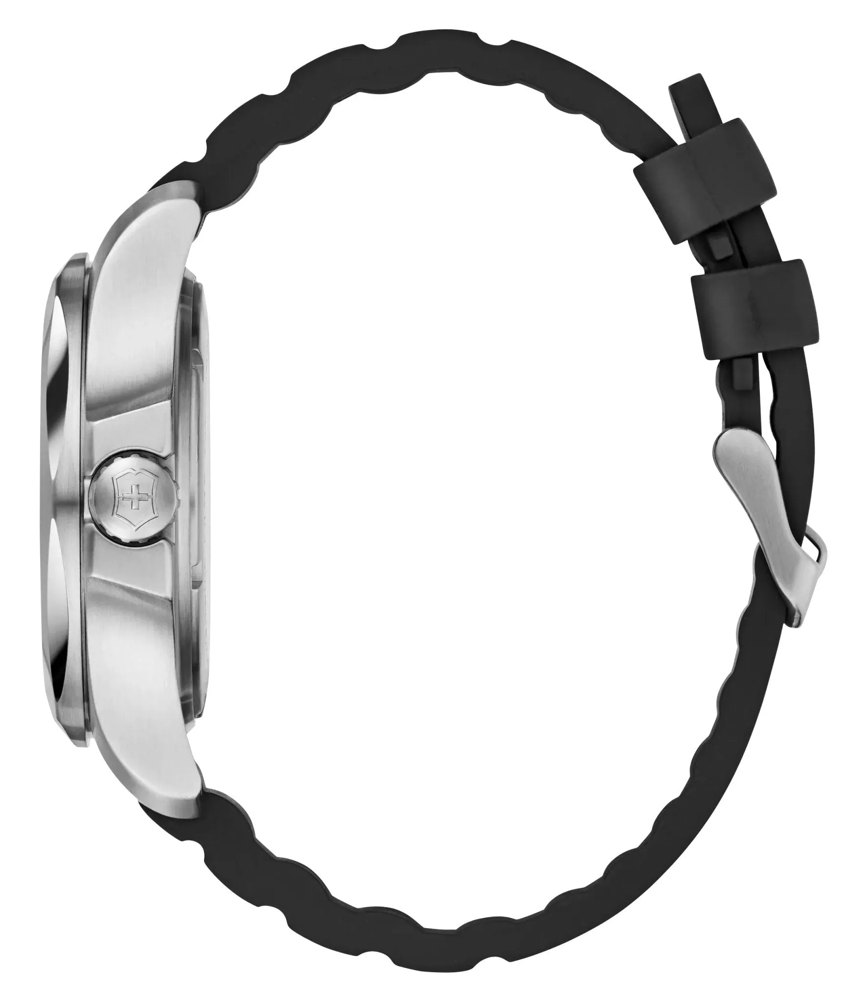 Victorinox Swiss Army I.N.O.X. Edelstahl Schwarz Zifferblatt Schwarzes Gummiarmband Datum Taucher Quarz Herrenuhr 241682.1 Victorinox Swiss Army Uhren