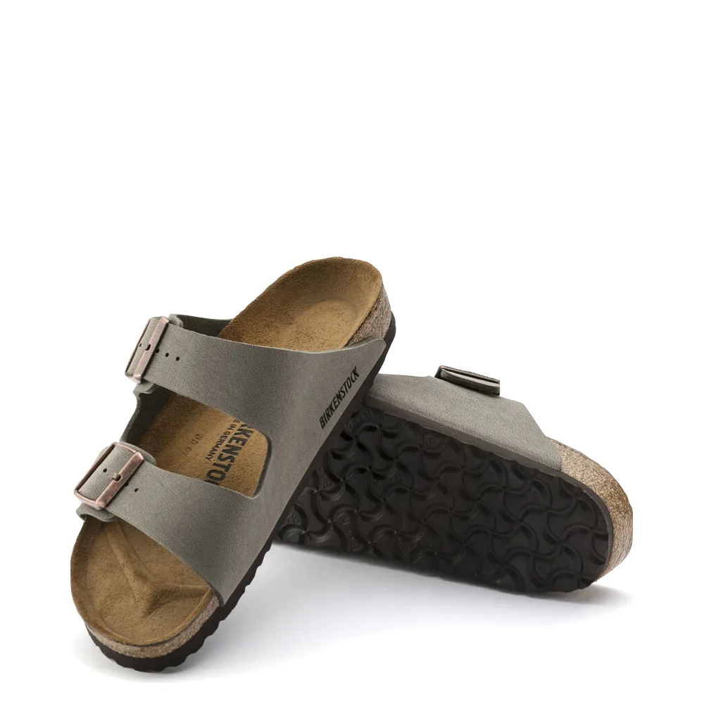 Birkenstock Arizona Birkibuc Sandale in Steingrau