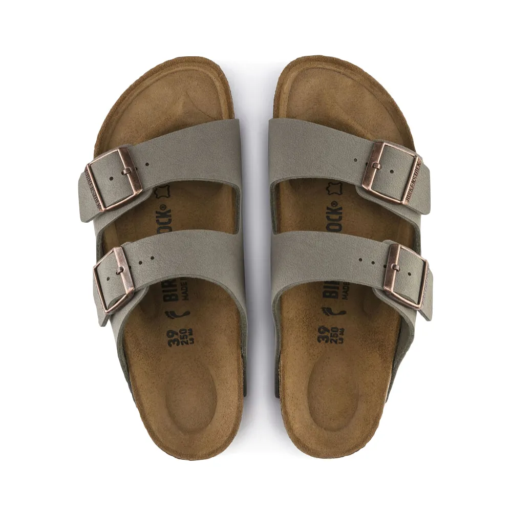 Birkenstock Arizona Birkibuc Sandale in Steingrau