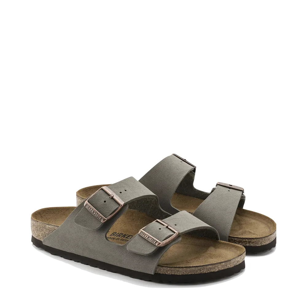 Birkenstock Arizona Birkibuc Sandale in Steingrau