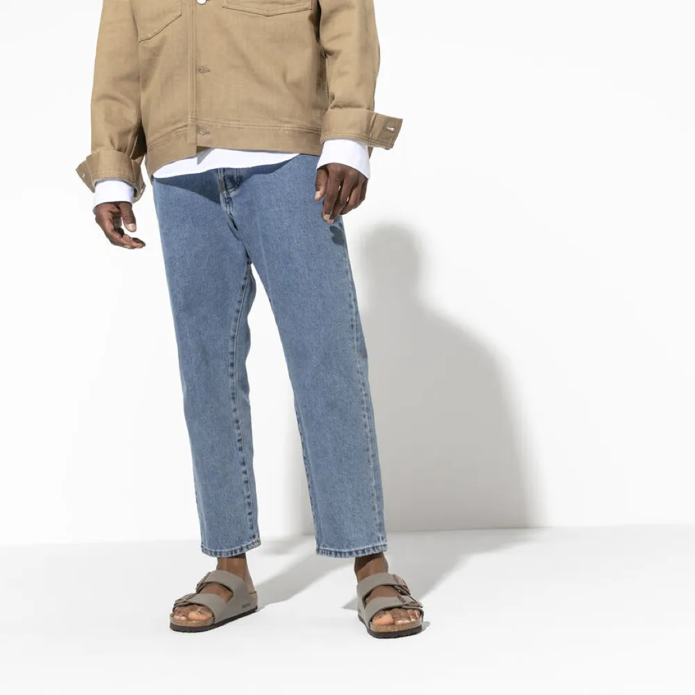 Birkenstock Arizona Birkibuc Sandale in Steingrau
