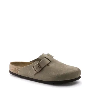 Birkenstock Boston Wildleder Clogs mit weicher Fußbettung in Taubenblau