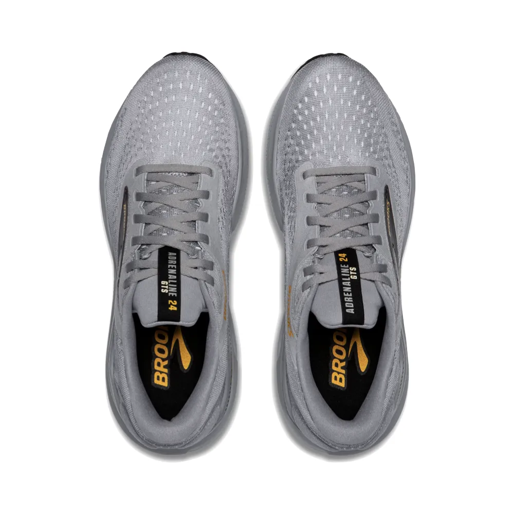 Brooks Herren Adrenaline GTS 24 Turnschuh in Alloy/Weiß/Gold Fusion