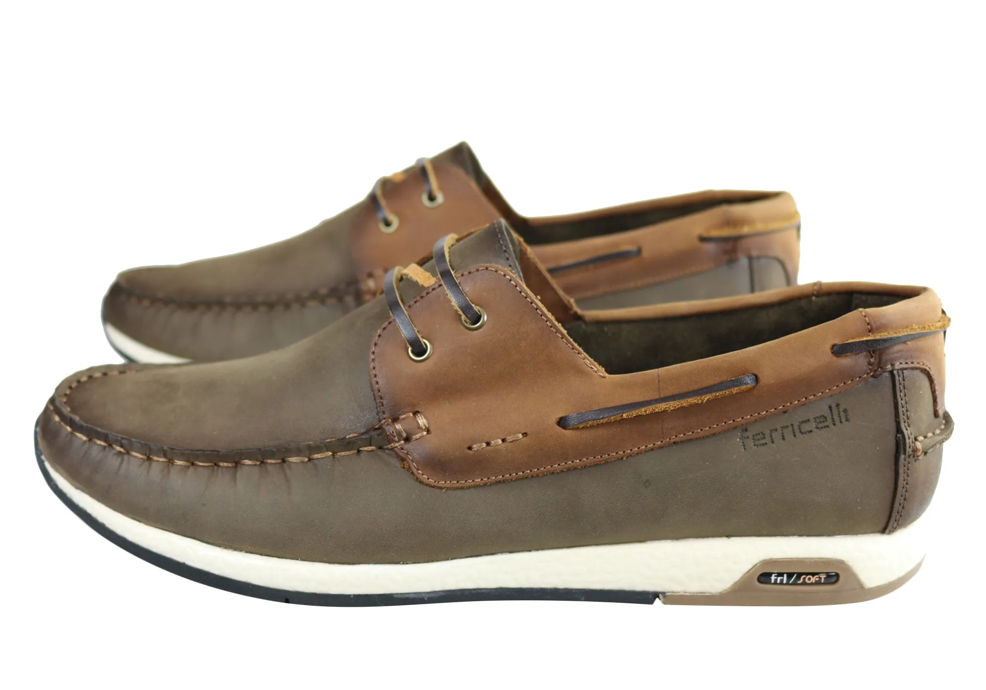 Ferricelli Nathan Herren Freizeit-Lederschuhe mit Schnürung Hergestellt in Brasilien Ferricelli Schuhe