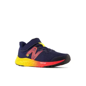 Fresh Foam Arishi v4 Bungee-Schnürung mit Oberriemen - Team Navy mit Electric Red und Eigelb - Kleinkinder