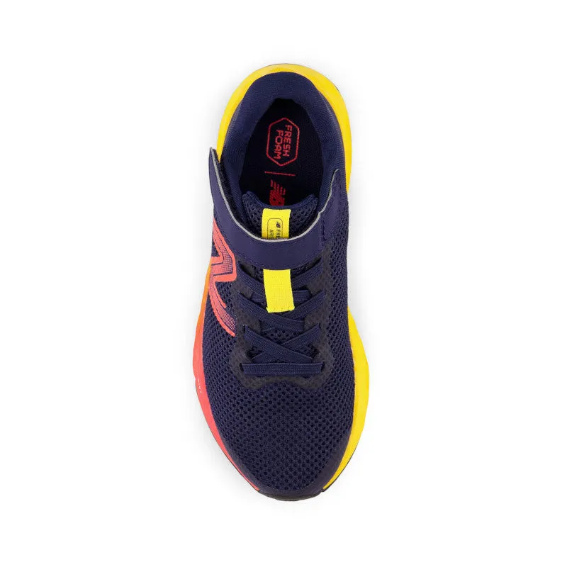 Fresh Foam Arishi v4 Bungee-Schnürung mit Oberriemen - Team Navy mit Electric Red und Eigelb - Kleinkinder