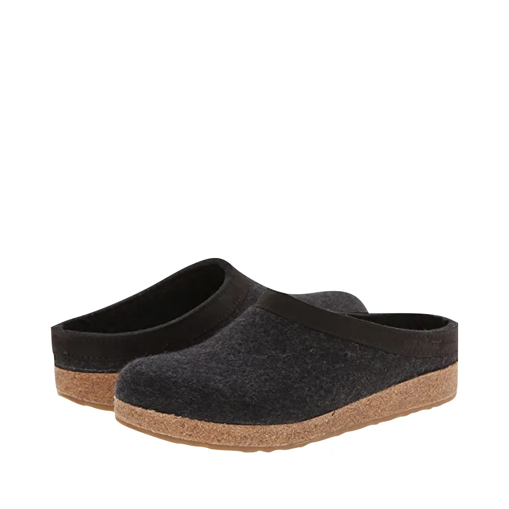 Haflinger Grizzly Woll-Clog in Anthrazit