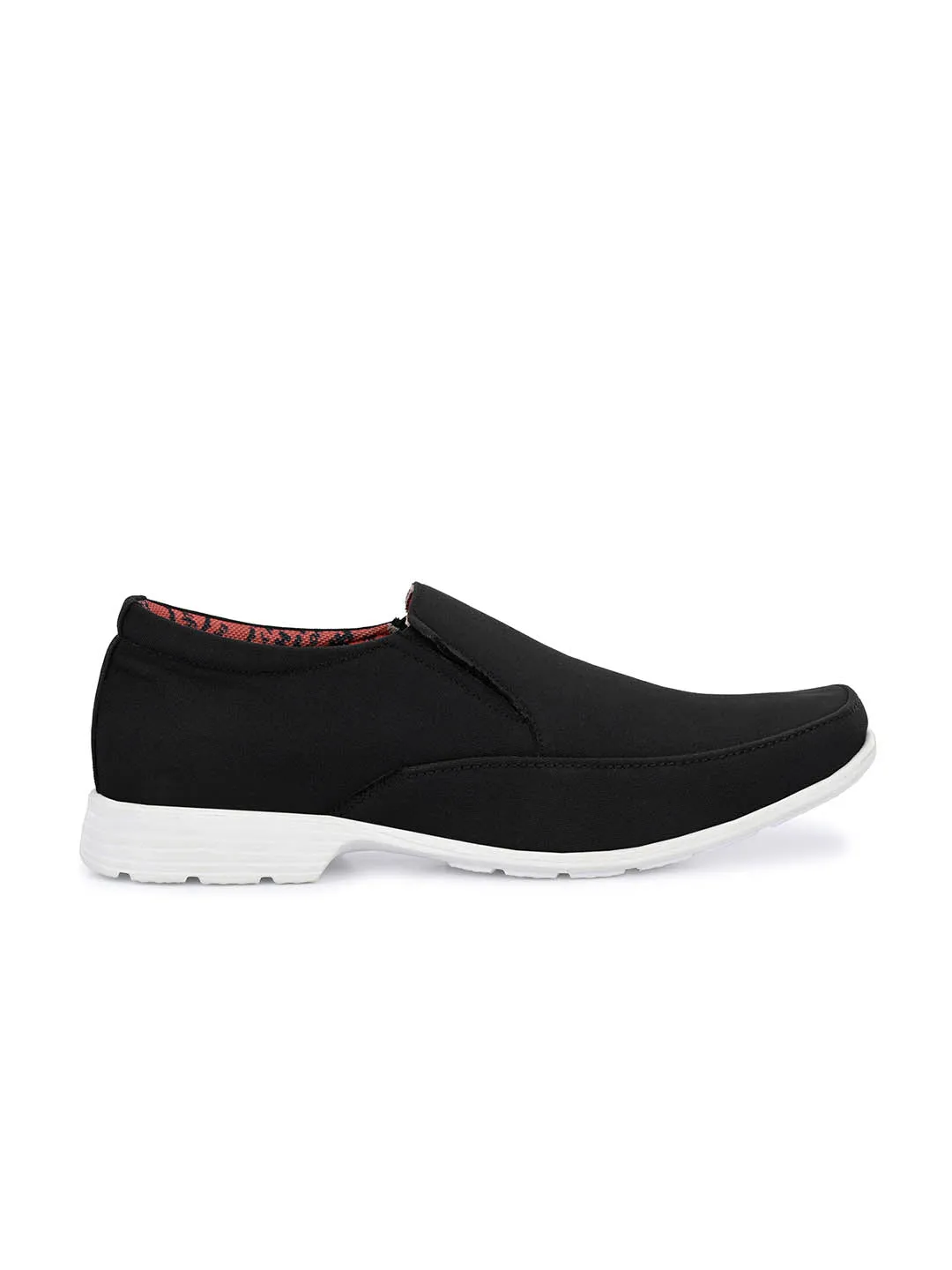 Hitz Herren-Slip-On Komfortschuhe aus schwarzem Stoff für lässige Anlässe