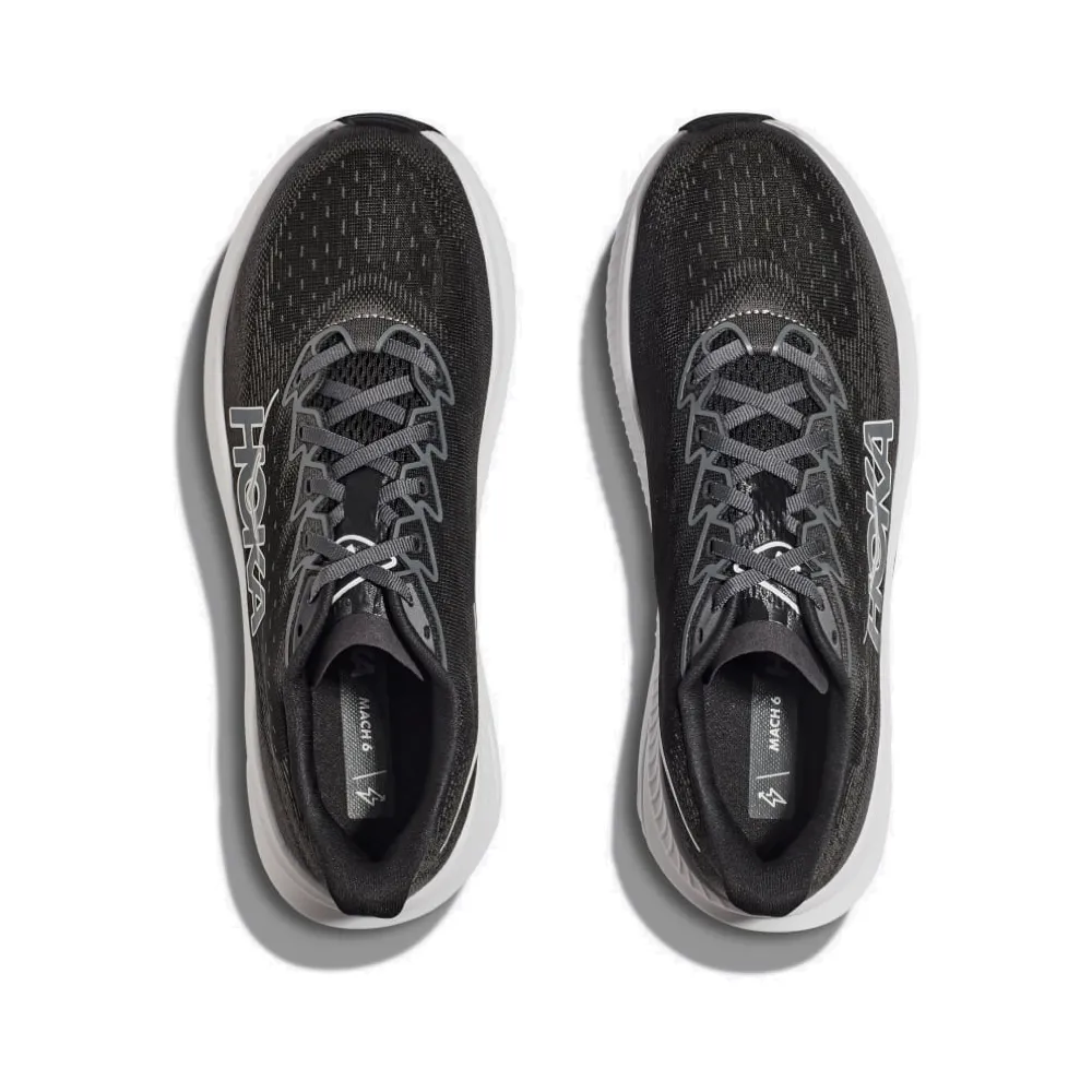 Hoka Herren Mach 6 Sneaker in Schwarz/Weiß
